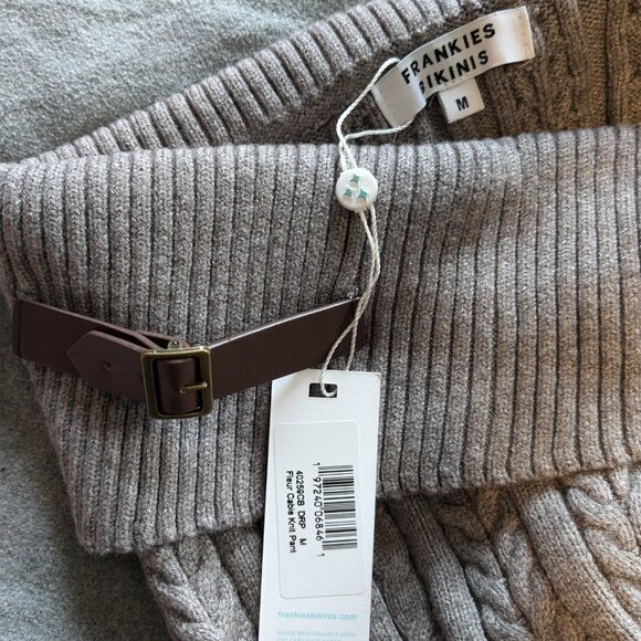 Frankie's Bikinis Fleur Cable Pants size M NWT Black or Gray - Picture 5 of 6